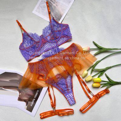 3 Piece Nighty Transparent Tight Sexy Lingerie Sets photo-3