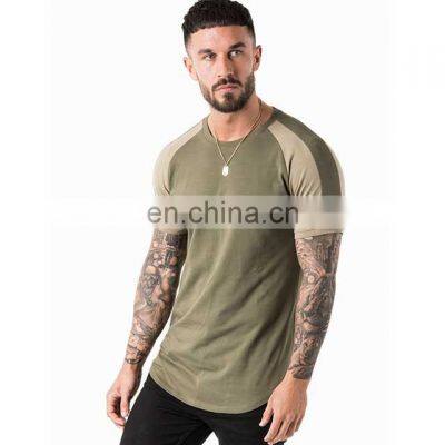 High Quality Men Color Block Breathable 100% Cotton New Arrival 2022 Fashion Sport Wear Gym T Shirt Manufacturer