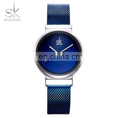 SHENGKE Elegant Fashion Lady Woman Watch Milanese Stainless Steel Mesh Band Quartz Movement K0083L