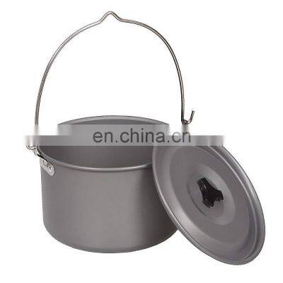 Portable 4.5L Cooking Pot with Lid for Outdoor Camping Hiking Cookware Gear & Accessories