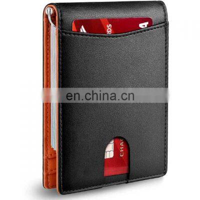 Men Slim Wallet With Money Clip Card Holder Man Wallet Real Leather