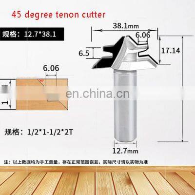 LIVTER PCD End Mill Diamond 45 Degree Tenon Cutter Solid Joint Cutter 45 Degree Lock Miter Router Bit photo-3