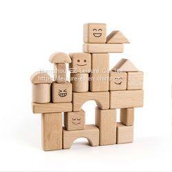 Square Wooden Cylinder Building Blocks Stacking Toy photo-3