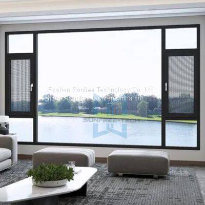 Aluminum Casement Window Thermal Broken Impact Resistant Double Glazed Tempered Glass Swing Windows photo-3