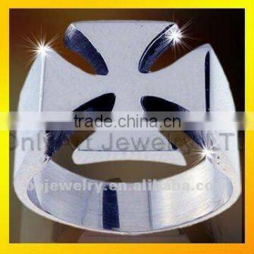 Mens Fashional Jewelry Small Order Cross Silver Ring