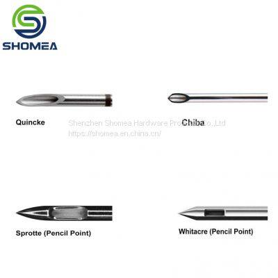 Shomea Customized 14-32G Stainless steel sideport needle with pencil point tip