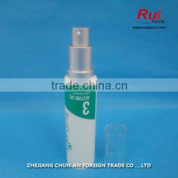 plastic tube with aluminum cream pump,empty PE tube with treatment pump for personal care