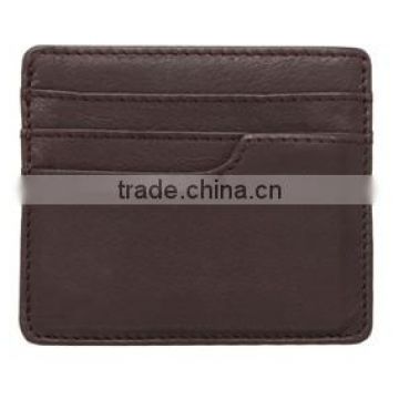 Genuine leather id card holder leather slim card holder