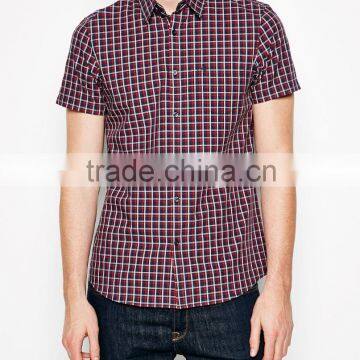 Wholesale Custom Mens Check Short Sleeve Shirts photo-2