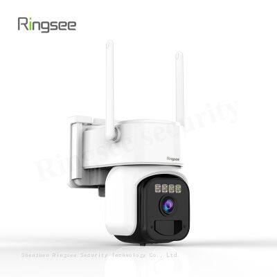 Ringsee Wireless Solar Panel Powered 360 PTZ Outdoor IP Cameras PIR Sensor WIFI CCTV Battery With SIM Card Solar Camera photo-2