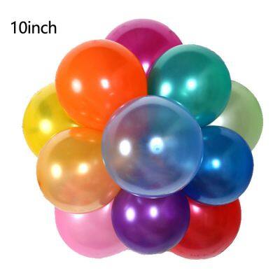 10inch 1.8 Grams and 12inch 2.8g Thick Natural Latex Balloon Round Standard Metallic Pearl White Red Party Balloon