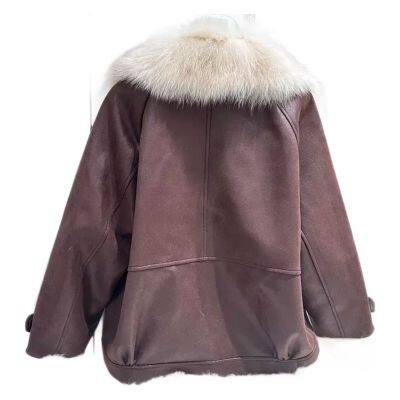 European Fox Fur Grass Fur One Piece Parker Down Jacket Women's Coat photo-3