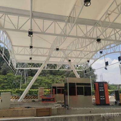 Highway Toll Station Canopies, Gas Station Canopies, Charging Station Rain Shelters, Large - Span Grid Roof Wind and Rain Shelters, Using Bolt - Ball Grid Structure With Low Prices photo-2