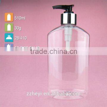 17oz 510ml PET Plastic Hair Oil Bottle with Pump Dispenser