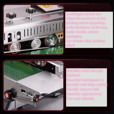 Automatic Continuous Band Sealer Plastic Food Bag Sealer Heat Sealing Machine