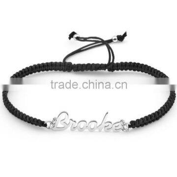 Simple Design Handmade Nylon Bracelet 6-8 Letters Nameplate Bracelet