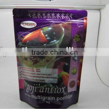 customized plastic stand up pouch with zipper packaging bag for food