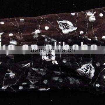 Neck Scarf/Scarves RAYON LONG SCARF, APPRX. 56" LONG 7" WIDTH, NO ELASTIC, RAYON ORGANZA MATERIAL BROWN/BLACK