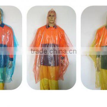 disposable PE poncho raincoat with food grade