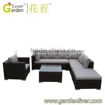 Luxury wicker/rattan furniture balcony set synthetic rattan outdoor sofa