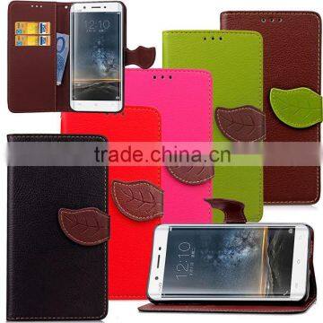 For Vivo Xplay5 phone cases, Leaf PU leather Case for For Vivo X play 5, For Vivo Xplay5 stand leather case