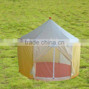 Big children playing indoor outdoor pop up tent