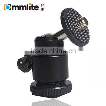 Camera Tripod Mount Mini Ball Head 1/4" Screw Camera Tripod Ball Head for Canon/Nikon Hot Shoe Flash