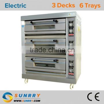 Front Stainless Steel Bread Baking Oven 3 Decks 6 Trays Baking Oven Price For CE (SY-DV36 SUNRRY)                        
                                                Quality Choice