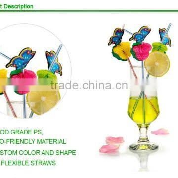 Modern Hot Sell Fancy Butterfly Plastic Drinking Straw photo-6