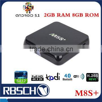 Amlogic S812 2GB/8GB KODI Pre-install Android 5.1 TV BOX,M8S Plus Quad core TV BOX with BT4.0                        
                                                Quality Choice