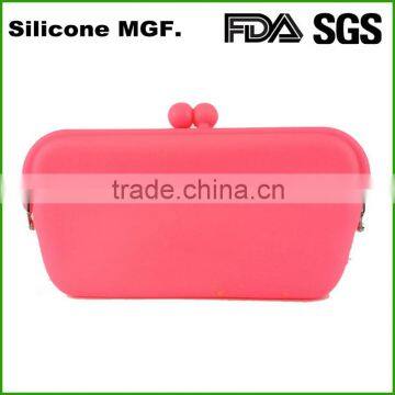  women clutch wallet custom silicone cosmetic metal clip bag