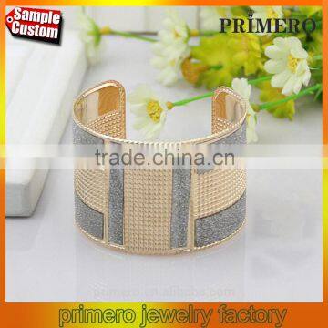 Fashion Cuff Bangles Exaggerated Gold Color with Matte Bracelets New Jewerly