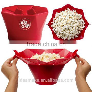 foldable Microwave Silicone Popcorn Bowl SGS,FDA,LFGB certified Popcorn Bowl