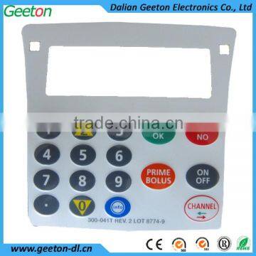 China Custom Polycarbonate Push Button Membrane Graphic Overlay Manufacture