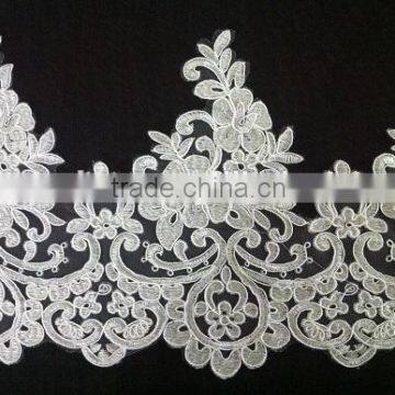 Fashion white bridal corded lace trimming