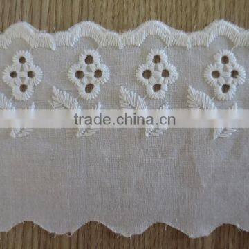 Hot sale cotton lace trim series cotton eyelet lace