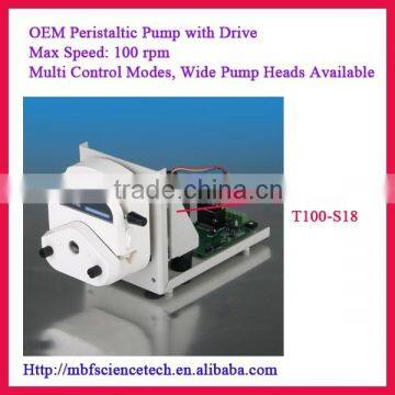 OEM Peristaltic Pump with Drive, Model: T100-S18, Speed: max. 100rpm, Control Mode: Dial switch with external signal (0-10V)