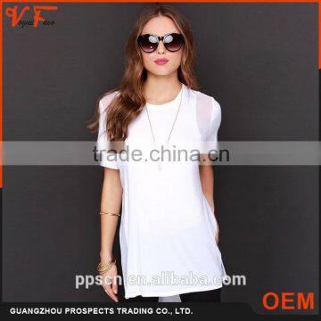 women longline t shirt ladies sides cut open sheer tank top wholesale longline women fashion t shirt