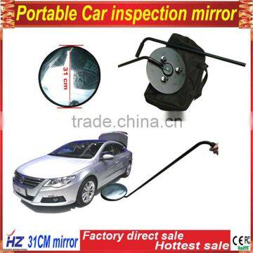 Safety check under vehicle search mirror with LED light