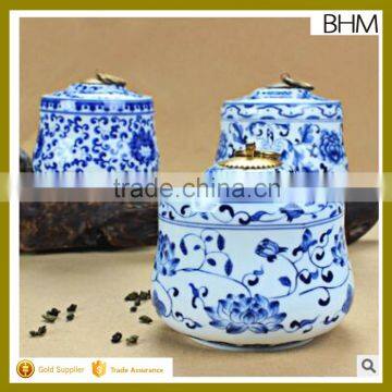 large sales Blue & white ceramic candy jars for hot sale in 2016 new year