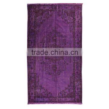 Handmade Turkish Carpet - Purple Over-dyed Rug (9,5 x 5,3 feet)