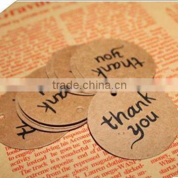 100Pcs/lot 4x4CM Thank You Brown DIY Scrapbooking Kraft Paper Hang Tag Favor Gift Packaging Labels With Jute Twines photo-2