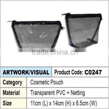 PVC Netting Cosmetic Zipper Pouch
