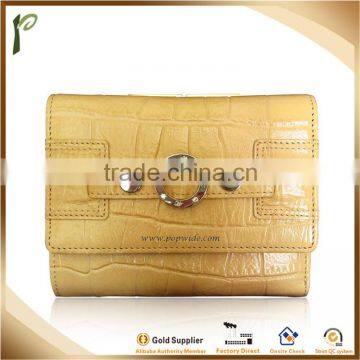 Popwide newest 2014 Fashion Tri- Fold Crocodile lady wallet