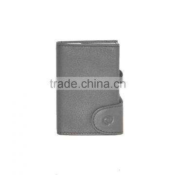 Mens Personlized Thiner Credit Card Holder Cool RFID Blocking Slim Minimalist Leather Wallet Testa di Moro