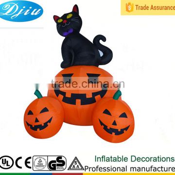 DJ-XT-96 yard inflatable airblown black cat sit on the three pumpkin for halloween decoration holiday inflatable decoration airb