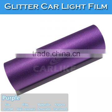 12"x394" New Arrival High Grade Glitter Light Black Car Headlight Wrap Film photo-3