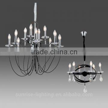 European elegant candle holder chandelier lamp for living room and hotel