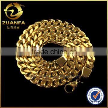 high polishing cuban factory wholesale 18k gold plating 316 stainless steel link chain                        
                                                Quality Choice