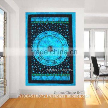 Indian Horoscope Tapestry Ethnic handmade home decor Cotton Jaipuri Tapestry